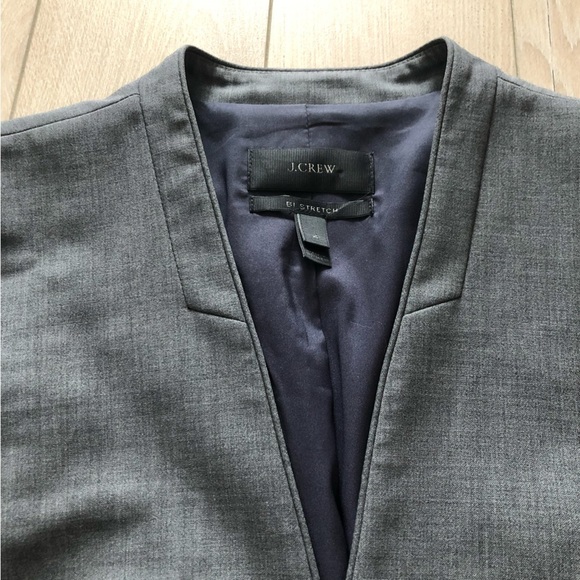 J. Crew Bi Stretch Wool Blend Open Front Blazer Jacket in Grey - Picture 5 of 12